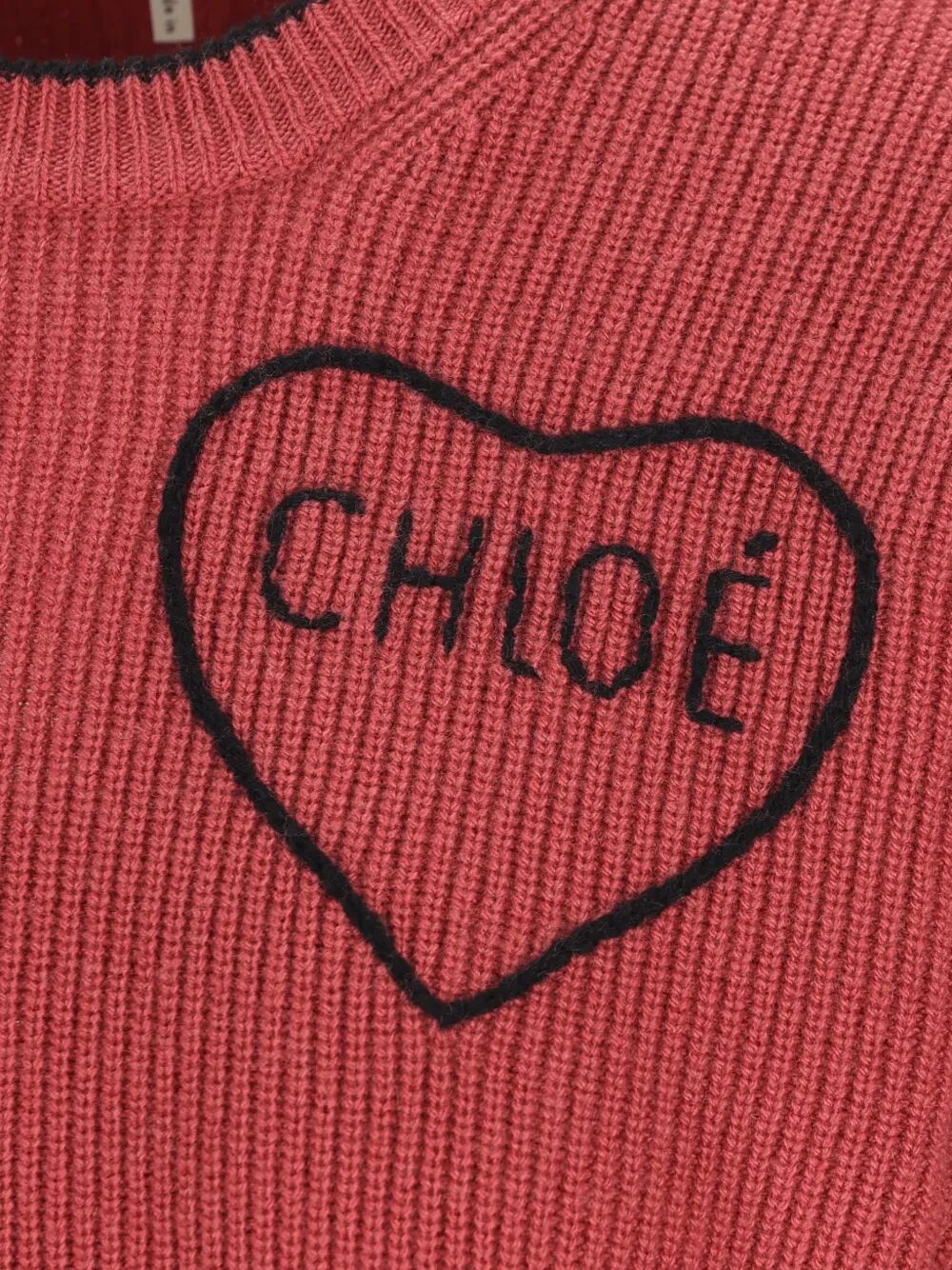 CHLOE Chloe Women Cropped Fitted Wool Knit Logo Sweater