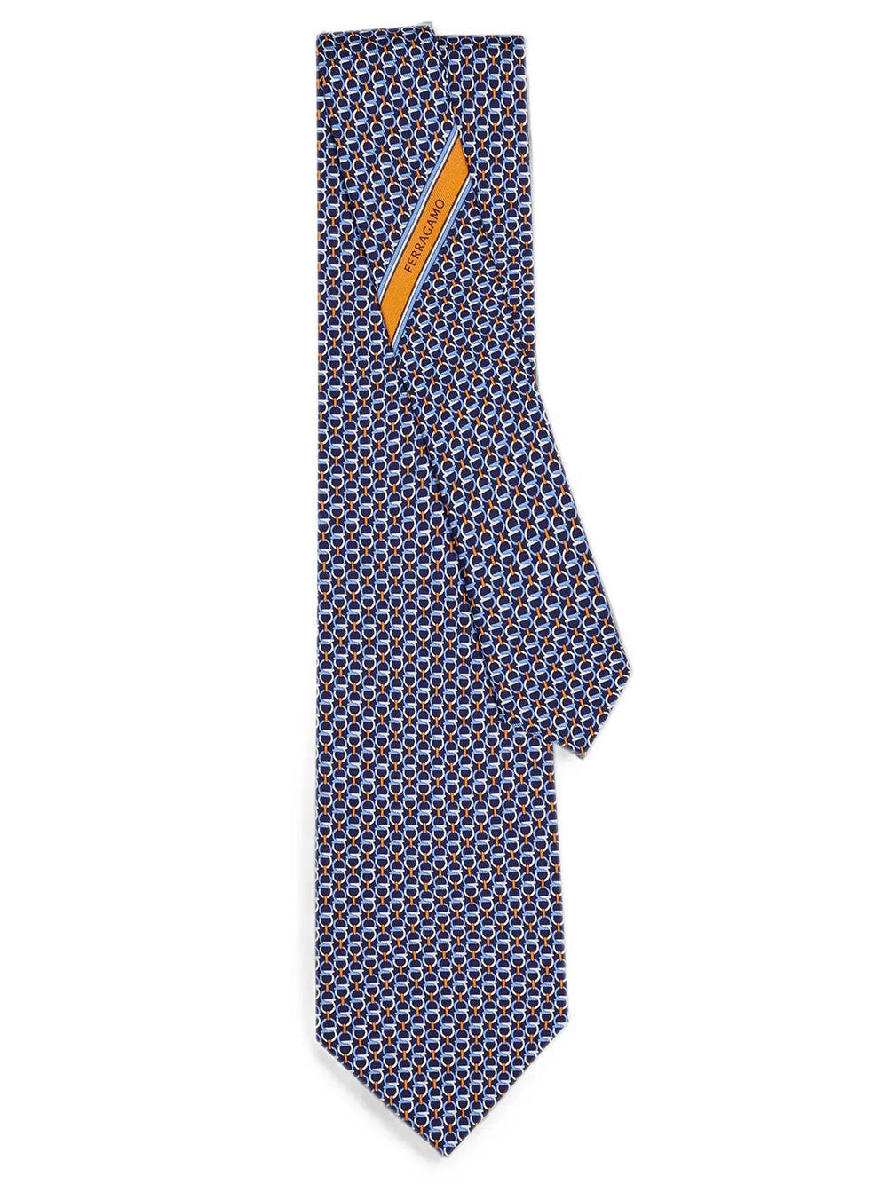 FERRAGAMO Gancini-Print Silk Tie Women