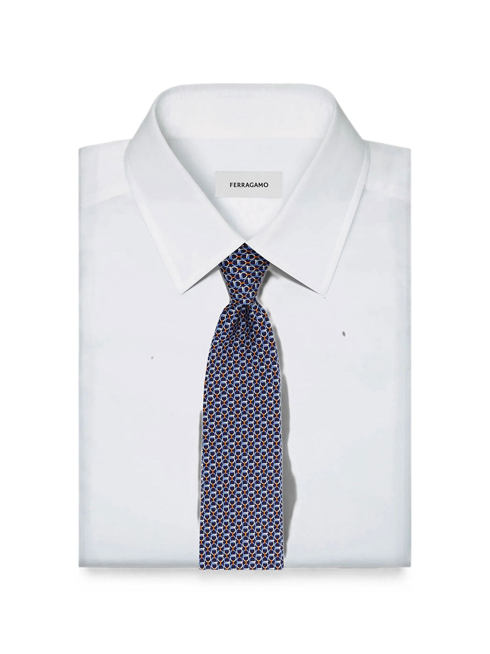 Ferragamo Men Gancini-Print Silk Tie