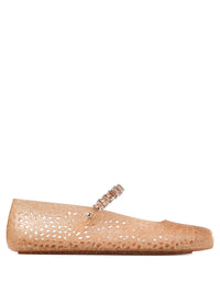 JIMMY CHOO Clear Jelly Ballerina Flats With Crystal Embellishment Women