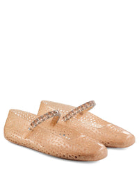 JIMMY CHOO Clear Jelly Ballerina Flats With Crystal Embellishment Women