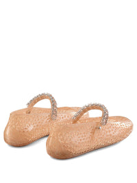 JIMMY CHOO Clear Jelly Ballerina Flats With Crystal Embellishment Women