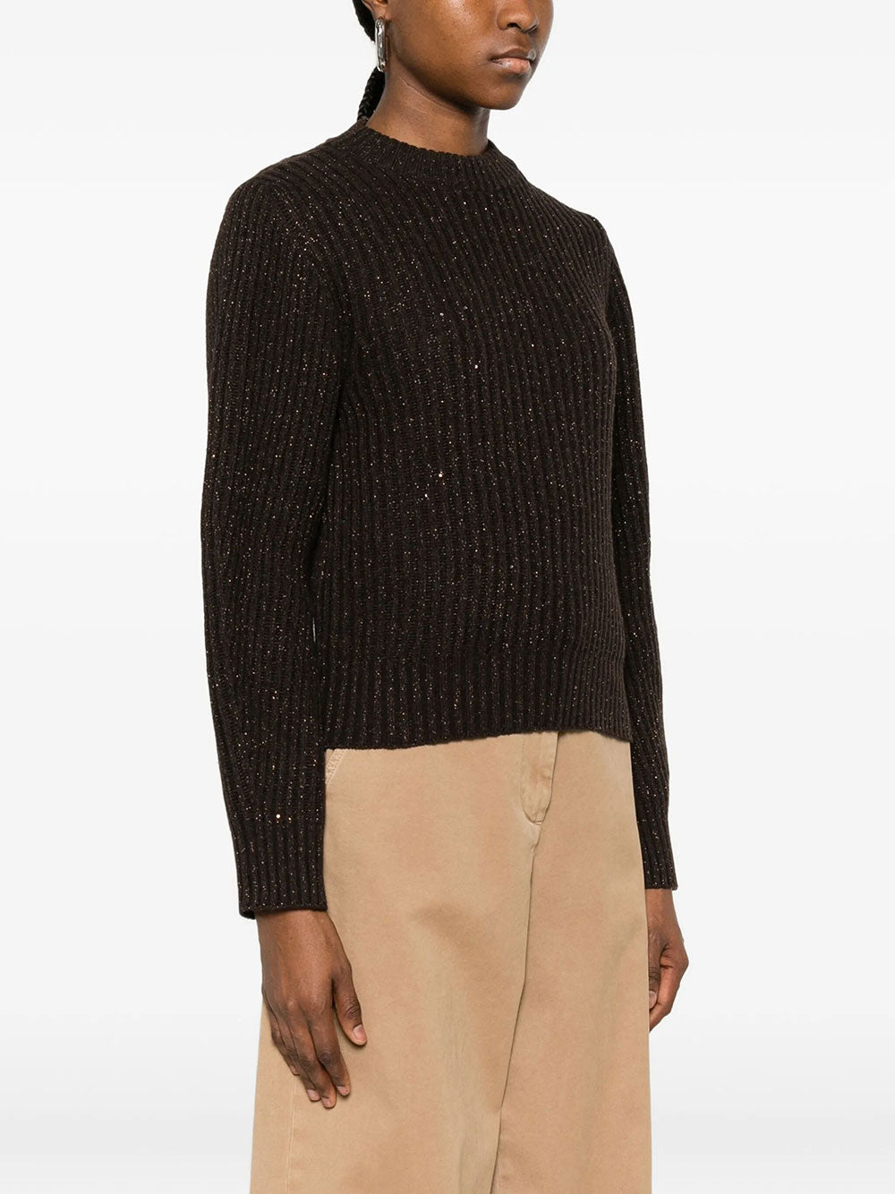 BRUNELLO CUCINELLI Brunello Cucinelli Women Sparkling & Dazzling Cashmere And Wool Ribbed Sweater