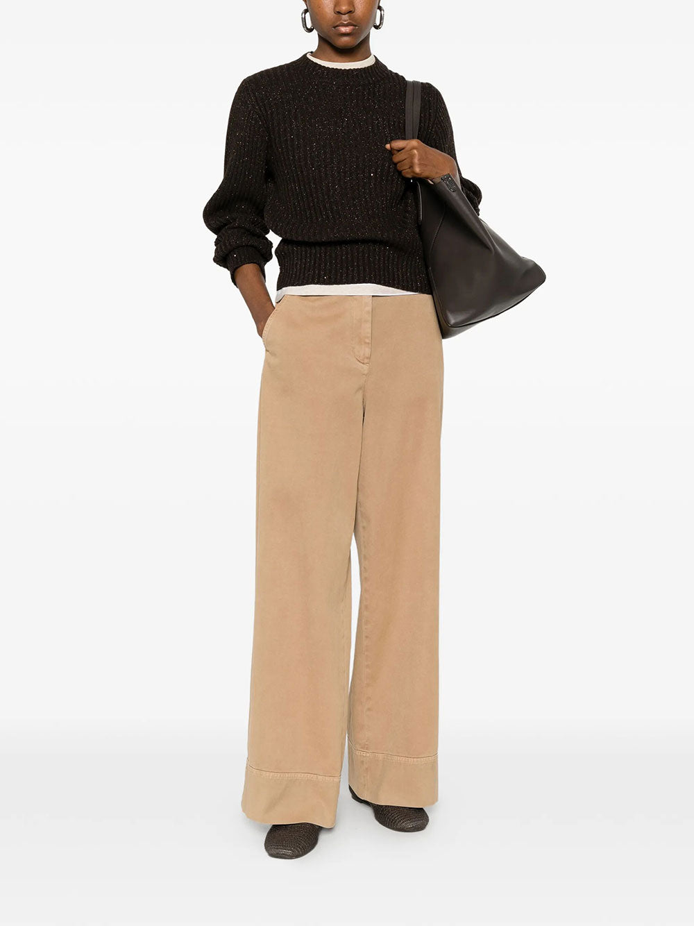 BRUNELLO CUCINELLI Brunello Cucinelli Women Sparkling & Dazzling Cashmere And Wool Ribbed Sweater