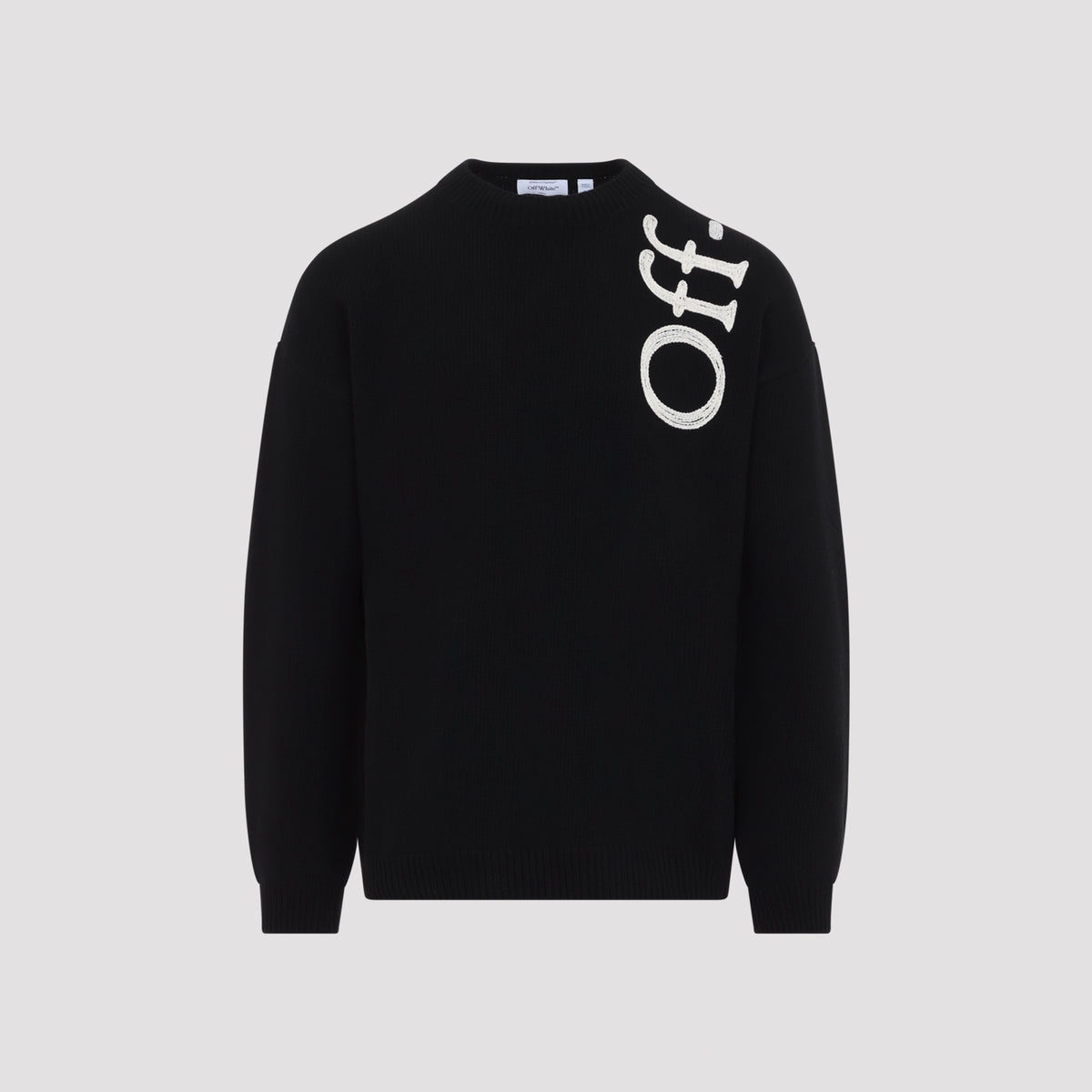 Off White Vertical Bookish Knit Crewneck Men