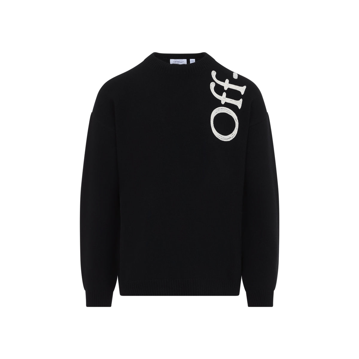 Off White Vertical Bookish Knit Crewneck Men