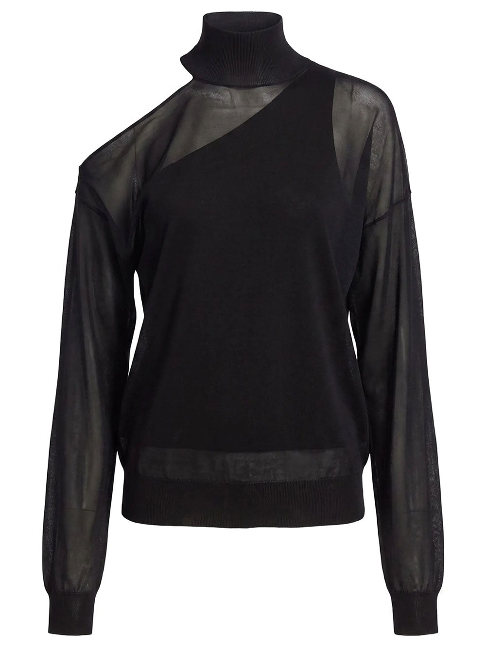 FENDI Maglia In Organza Di Seta Nera Women