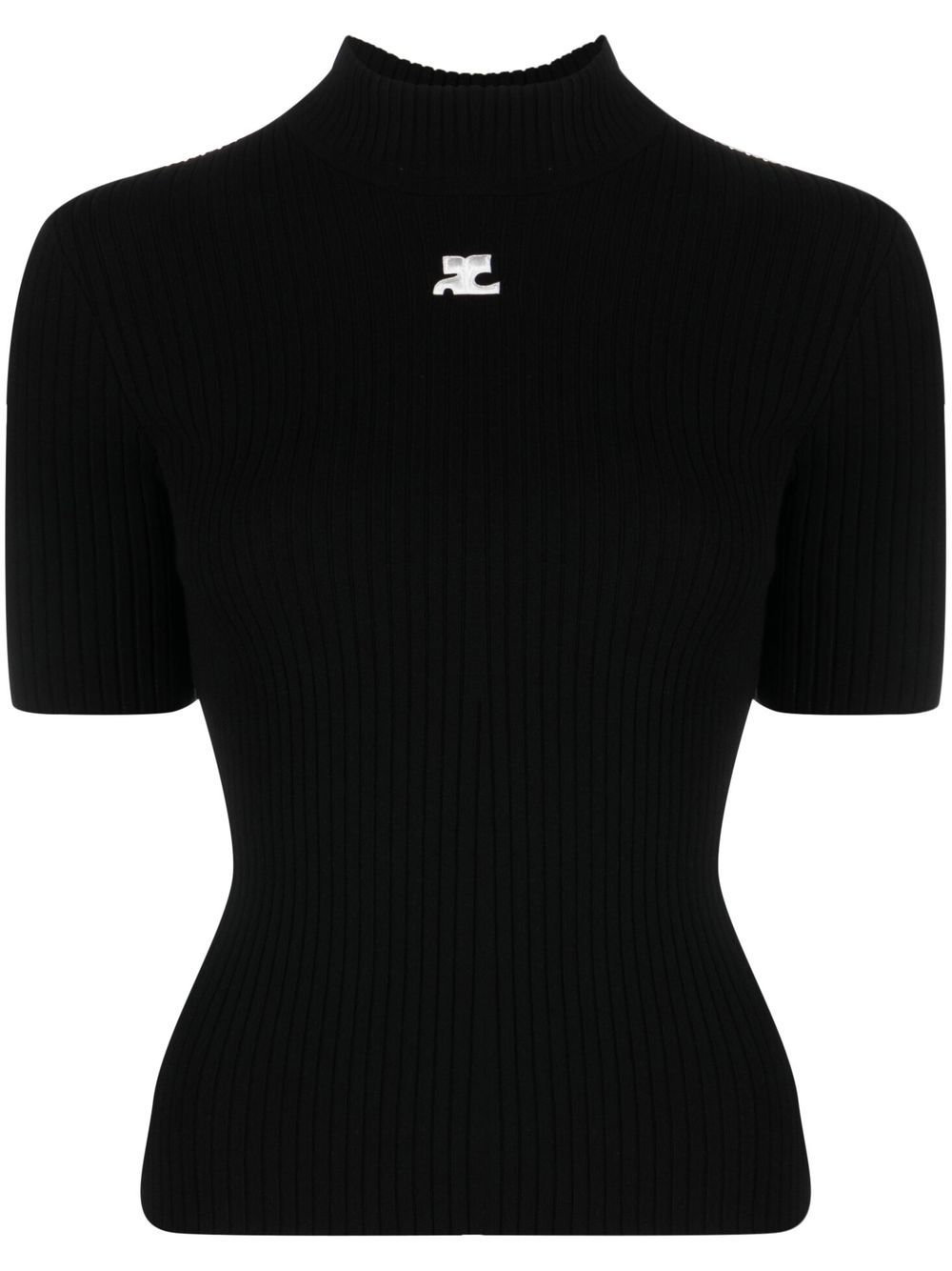 COURREGES Courreges Women Reedition Short Sleeves Ribbed Knitted Sweater