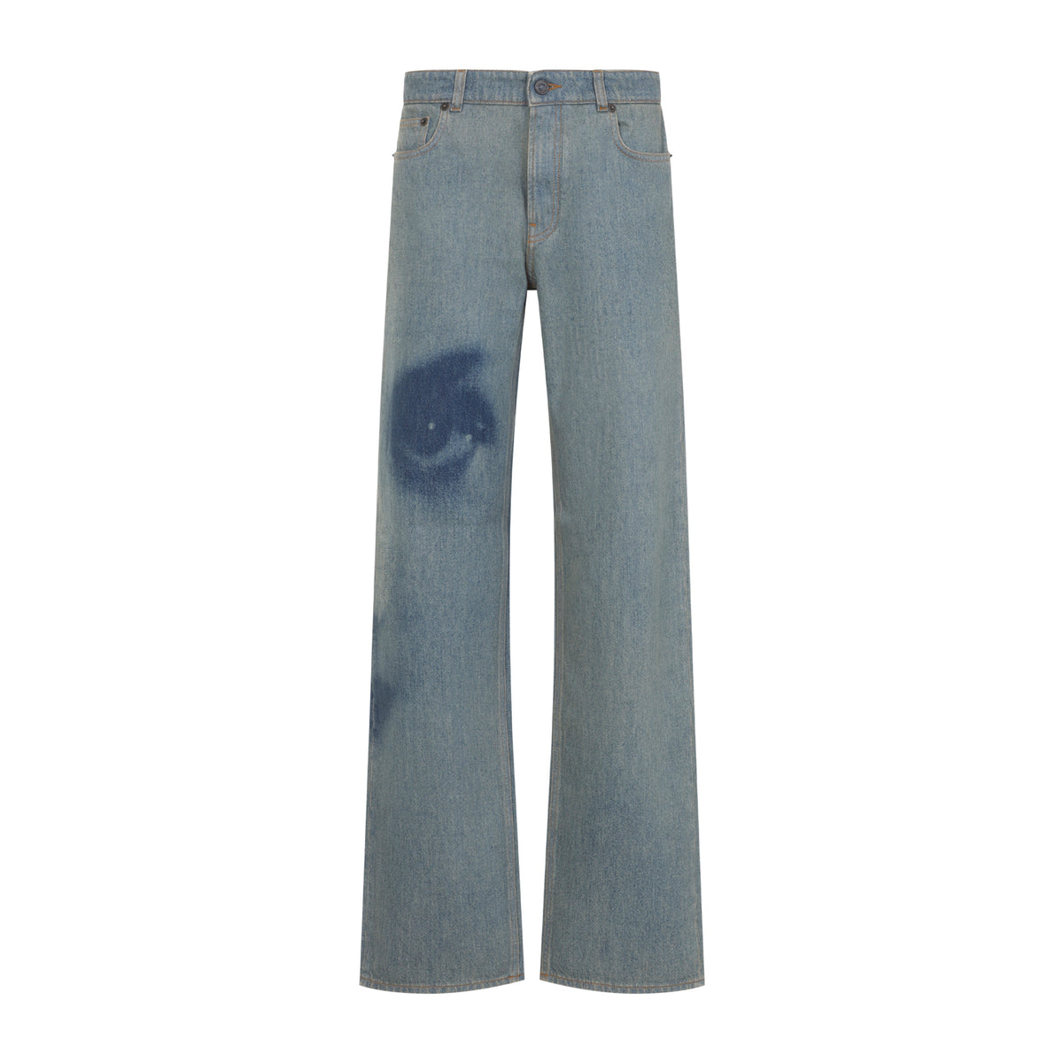 Jean Paul Gaultier Face Print Straingh Leg Denim Jeans Women