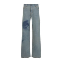 Jean Paul Gaultier Face Print Straingh Leg Denim Jeans Women
