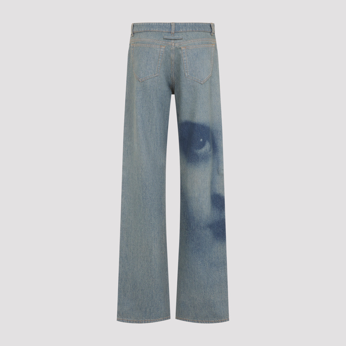 Jean Paul Gaultier Face Print Straingh Leg Denim Jeans Women