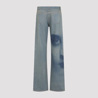 Jean Paul Gaultier Face Print Straingh Leg Denim Jeans Women