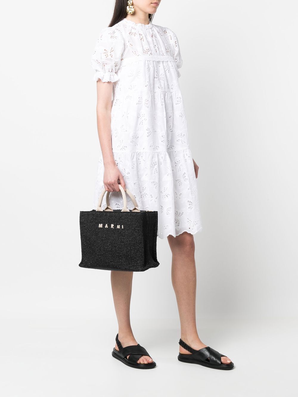 Marni Women Raffia-Effect Small Tote Bag