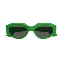 Bottega Veneta Sunglasses Cat Eye Full Rim, Shiny Green Frame and Grey Lens BV1031S005