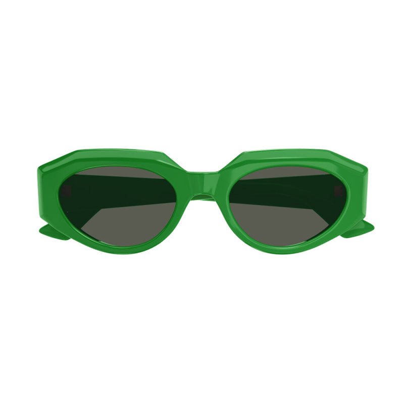 Bottega Veneta Sunglasses Cat Eye Full Rim, Shiny Green Frame and Grey Lens BV1031S005