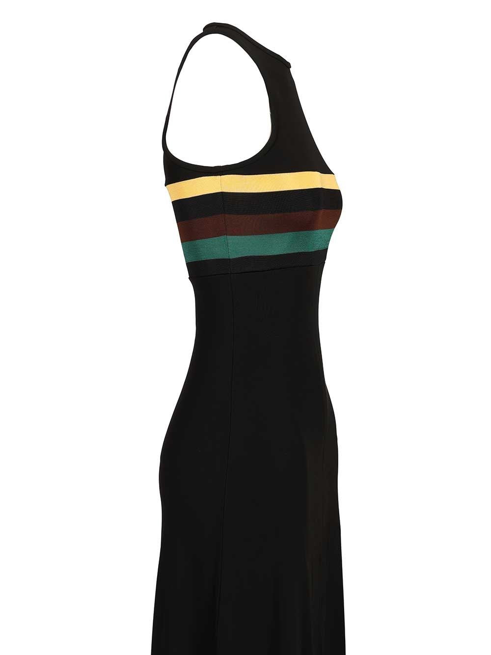 SAINT LAURENT Saint Laurent Women Striped Jersey Crepe Tank Dress
