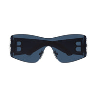 Balenciaga Sunglasses Rectangle Rimless, Blue Frame and Blue Lens BB0359S002