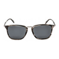 Salvatore Ferragamo Salvatore Ferragamo Sunglasses Rectangle Full Rim, Striped Grey Frame and Blue Grey Lens SF910S003
