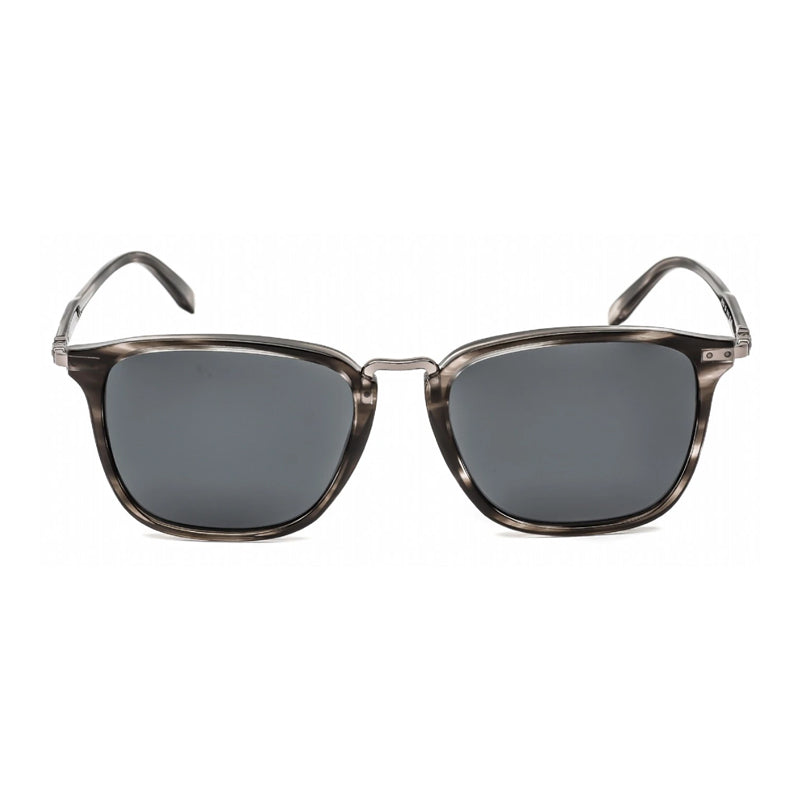 Salvatore Ferragamo Salvatore Ferragamo Sunglasses Rectangle Full Rim, Striped Grey Frame and Blue Grey Lens SF910S003