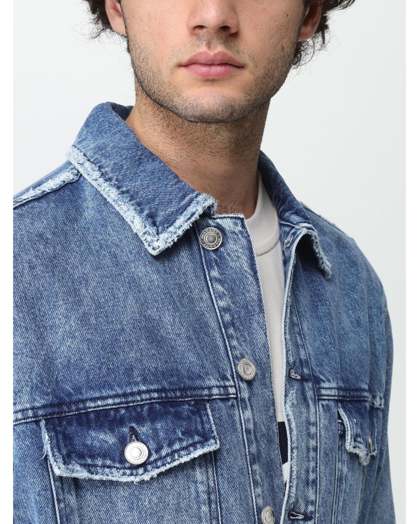 Isabel Marant Denim Jacket Acid Wash Distressed Men Blue