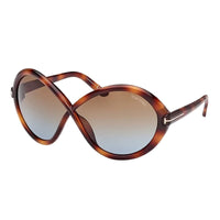 Tom Ford Sunglasses Geometric Full Rim, Shiny Black Frame and Gradient Smoke Lens FT107001B