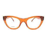 Celine Eyeglasses Cat Eye Full Rim, Transparent Orange Frame and Clear Demo Lenses Lens CL50005I042