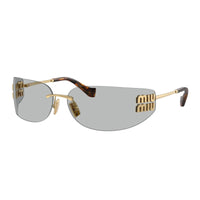 Miu Miu Miu Miu Sunglasses Rectangle Rimless, Gold Frame and Light Grey Lens MUA51S5AK50K