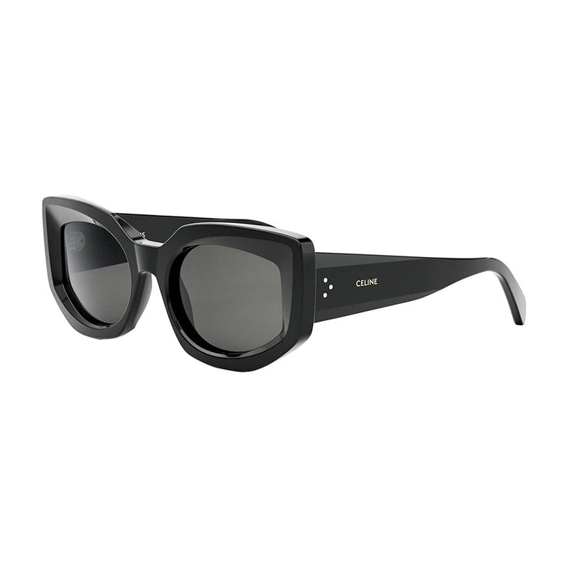 Celine Celine Sunglasses Cat Eye Full Rim, Shiny Black Frame and Grey Lens CL40277I01A