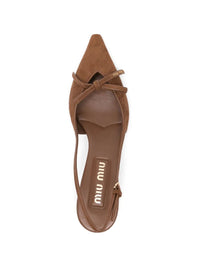 MIU MIU Miu Miu Women Suede Slingback Pumps With Bow