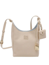 Miu Miu Women Leather Bucket Bag With Adjustable Shoulder Strap