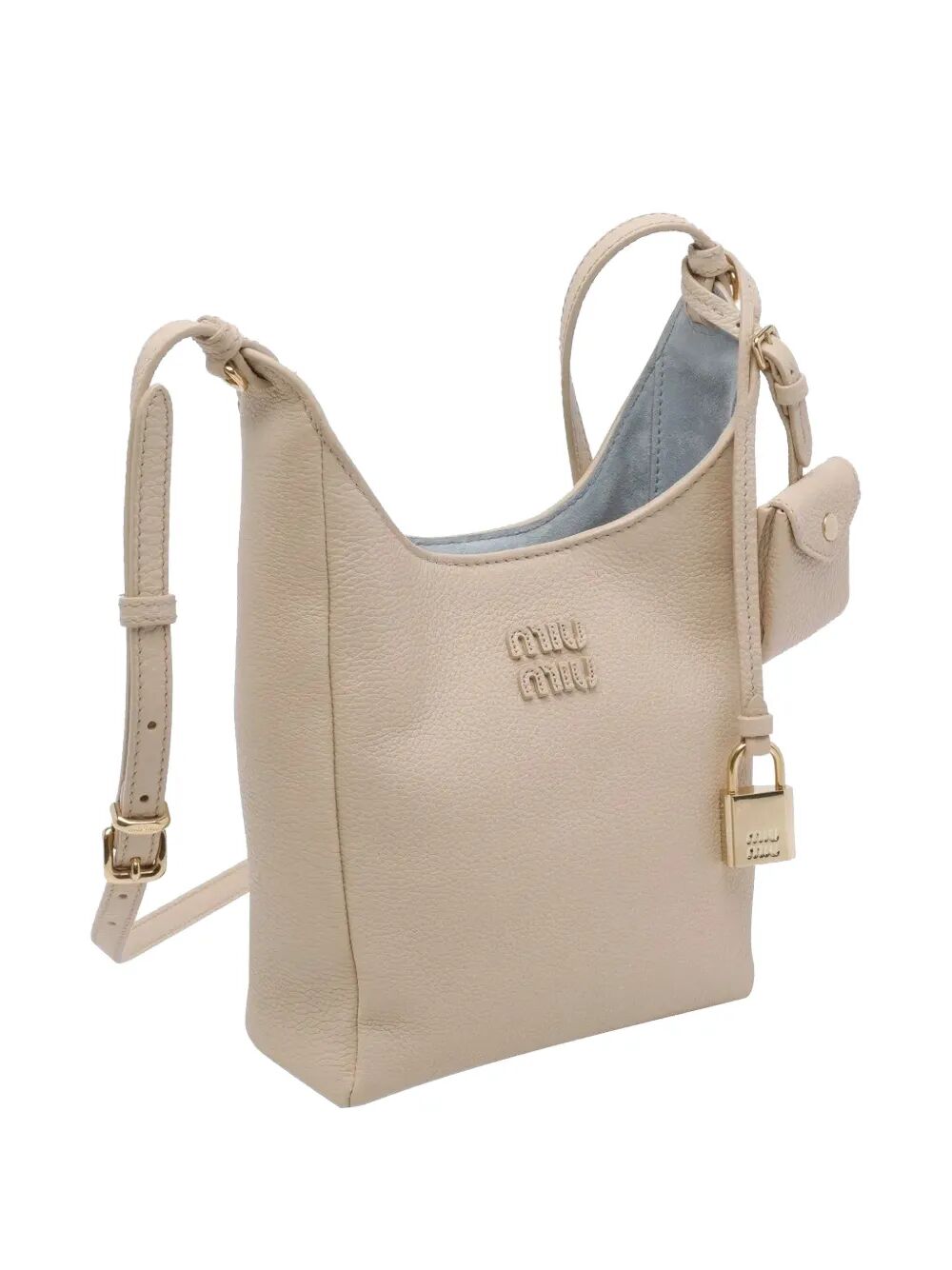 Miu Miu Women Leather Bucket Bag With Adjustable Shoulder Strap