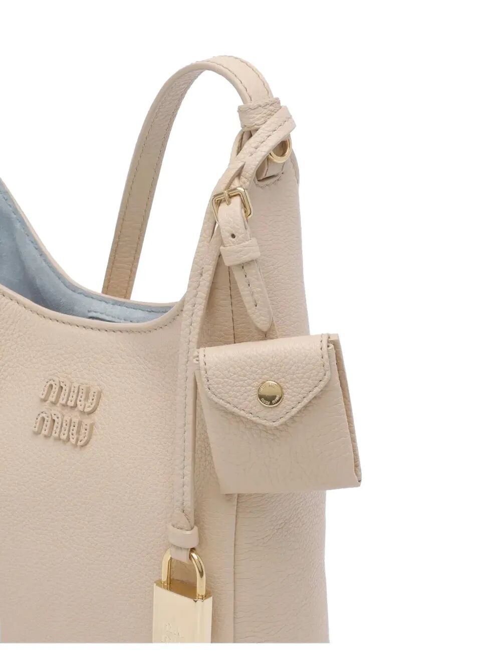Miu Miu Women Leather Bucket Bag With Adjustable Shoulder Strap