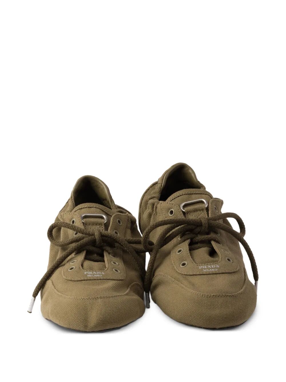 Prada Women Collapse Canvas Sneakers