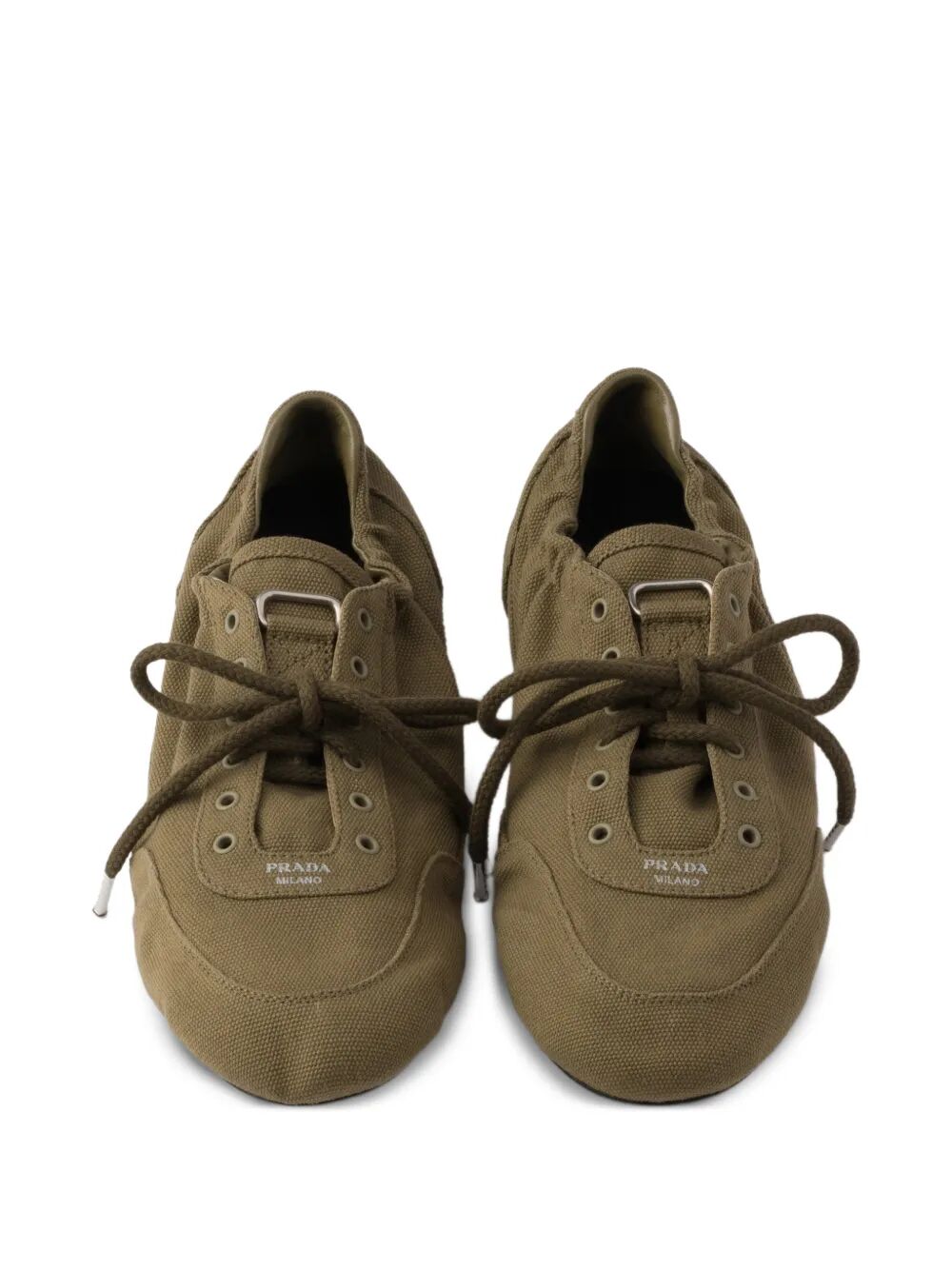 Prada Women Collapse Canvas Sneakers