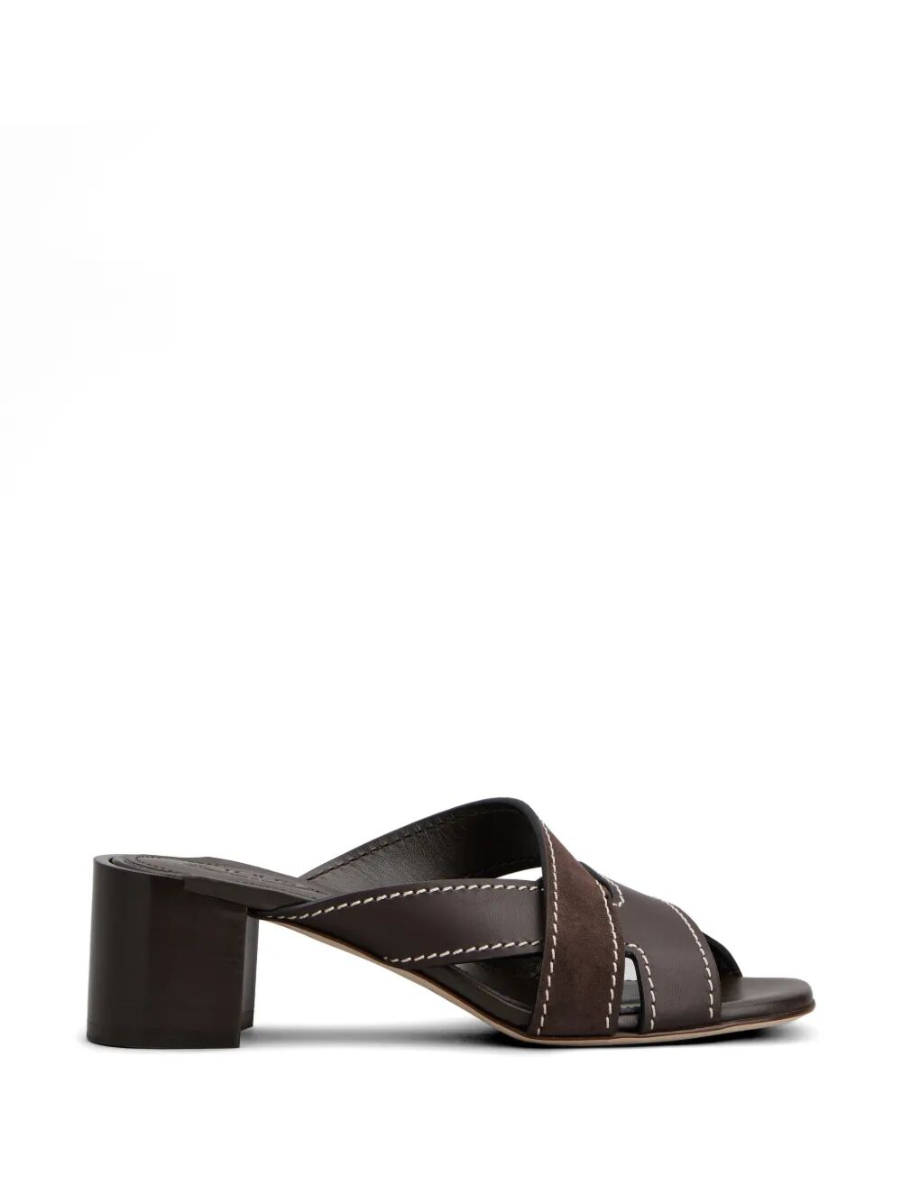Tod's Women T-Shaped Band Crossing Smooth Leather And Suede Sandals