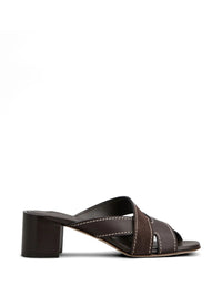 Tod's Women T-Shaped Band Crossing Smooth Leather And Suede Sandals