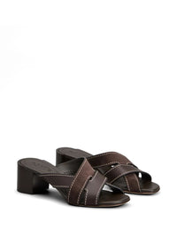 Tod's Women T-Shaped Band Crossing Smooth Leather And Suede Sandals