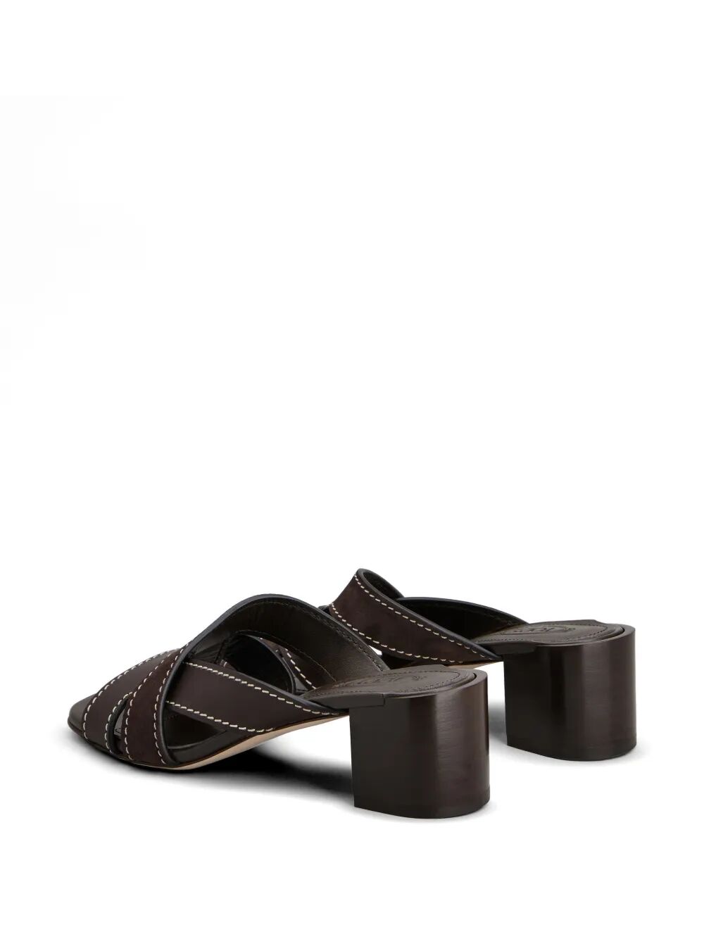 Tod's Women T-Shaped Band Crossing Smooth Leather And Suede Sandals