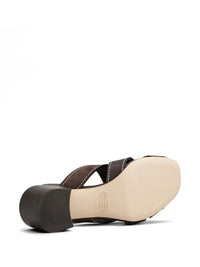 Tod's Women T-Shaped Band Crossing Smooth Leather And Suede Sandals