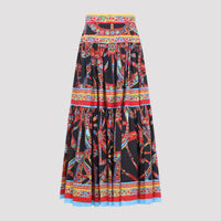 Dolce & Gabbana Popeline Midi Carretto Skirt Women