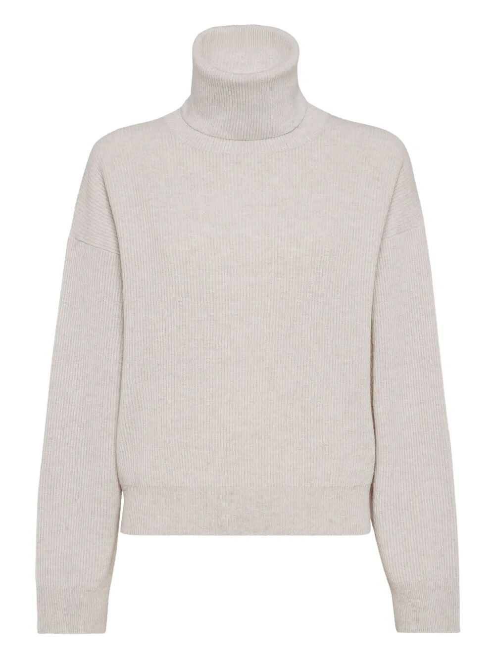 BRUNELLO CUCINELLI Brunello Cucinelli Women Cashmere Blend English Ribbed Turtleneck Sweater