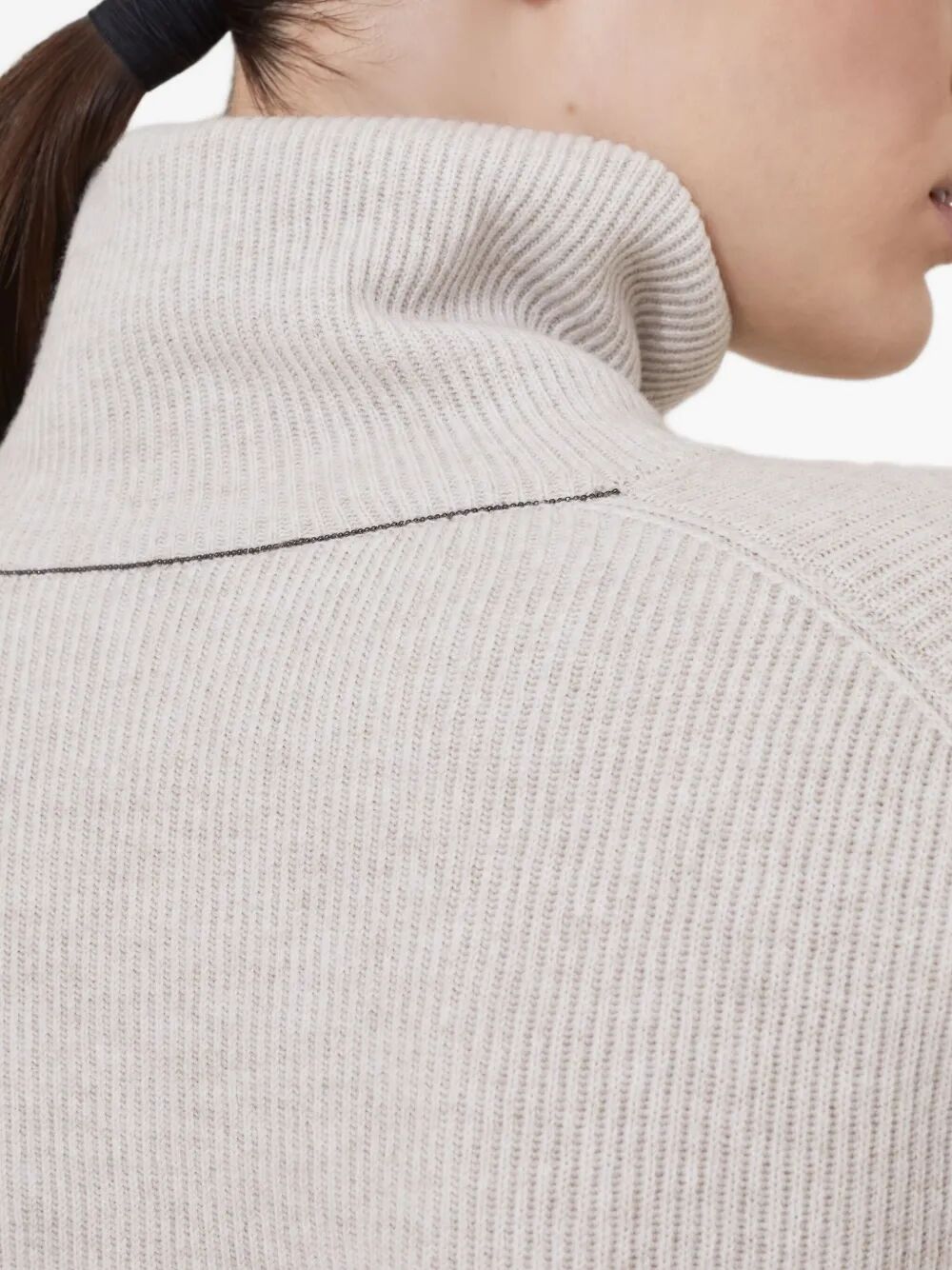 BRUNELLO CUCINELLI Brunello Cucinelli Women Cashmere Blend English Ribbed Turtleneck Sweater