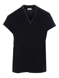 BRUNELLO CUCINELLI Monili Trim V-Neck Cotton T-Shirt Women