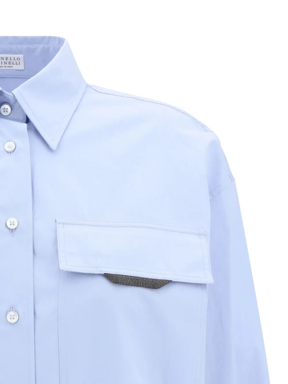 BRUNELLO CUCINELLI Brunello Cucinelli Women Shiny Detail Cotton Shirt With Pocket