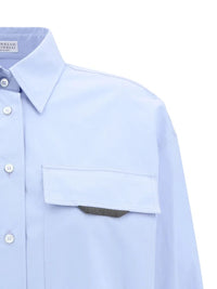 BRUNELLO CUCINELLI Brunello Cucinelli Women Shiny Detail Cotton Shirt With Pocket