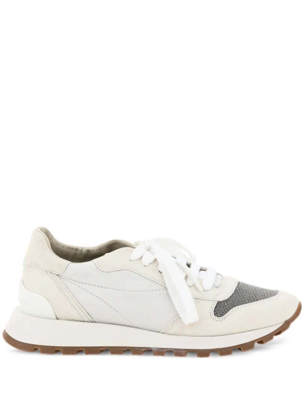 BRUNELLO CUCINELLI Suede And Techno Fabric Runners With Precious Toe Women