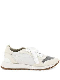 BRUNELLO CUCINELLI Suede And Techno Fabric Runners With Precious Toe Women