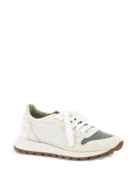 BRUNELLO CUCINELLI Suede And Techno Fabric Runners With Precious Toe Women