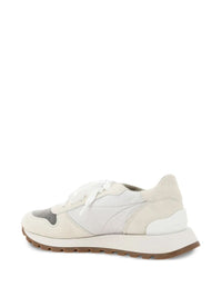 BRUNELLO CUCINELLI Suede And Techno Fabric Runners With Precious Toe Women