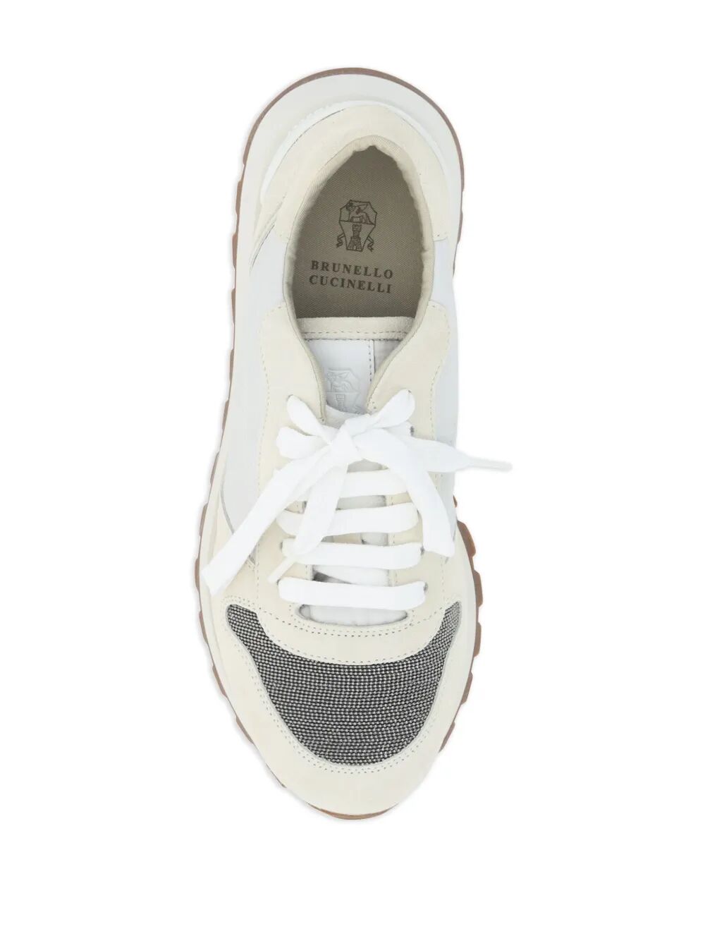 Brunello Cucinelli Women Suede And Techno Fabric Runners With Precious Toe